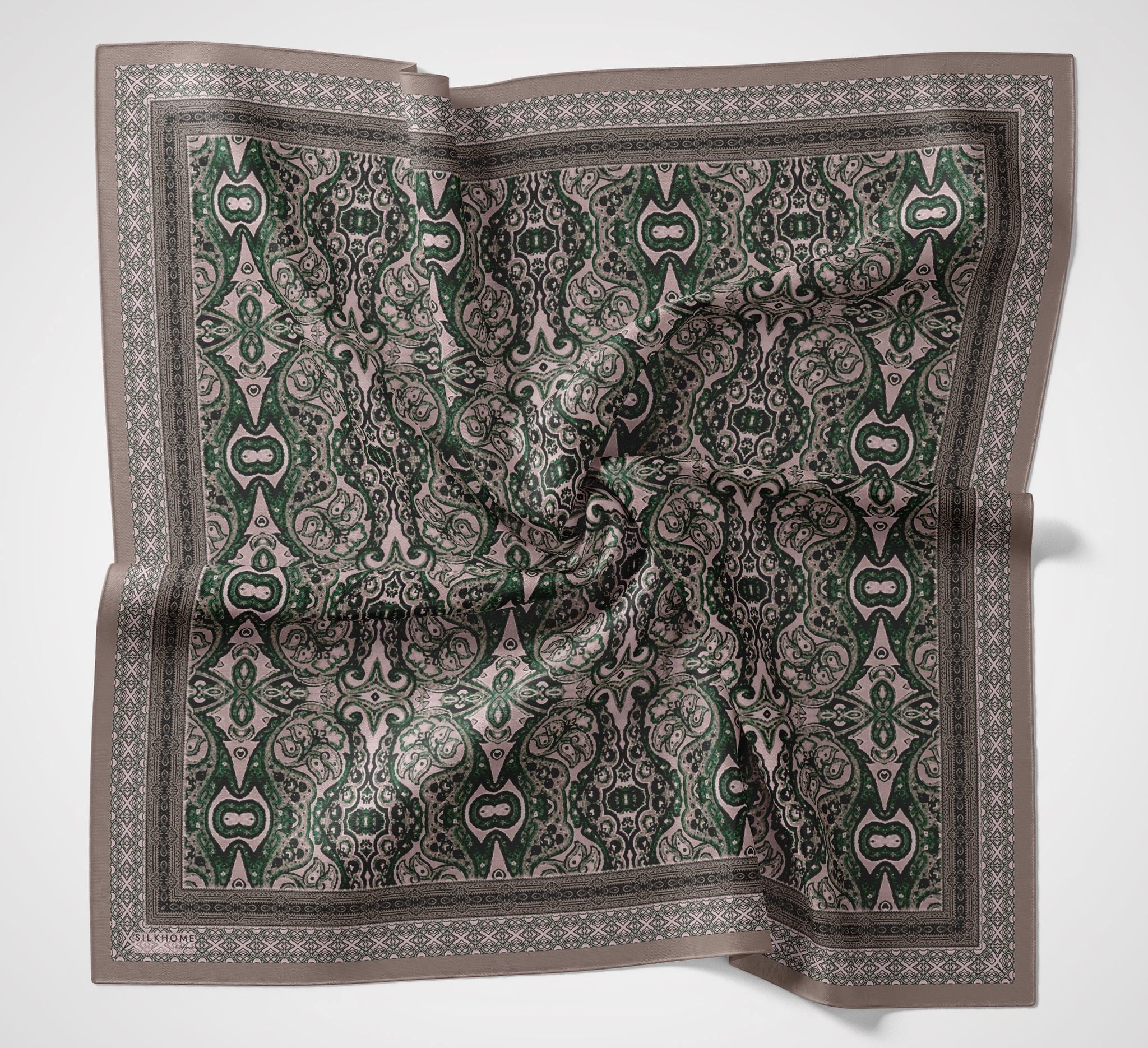 Silk Home Arve Eşarp IST 181002 - 11  Koyu Vizon  Etnik Desen 