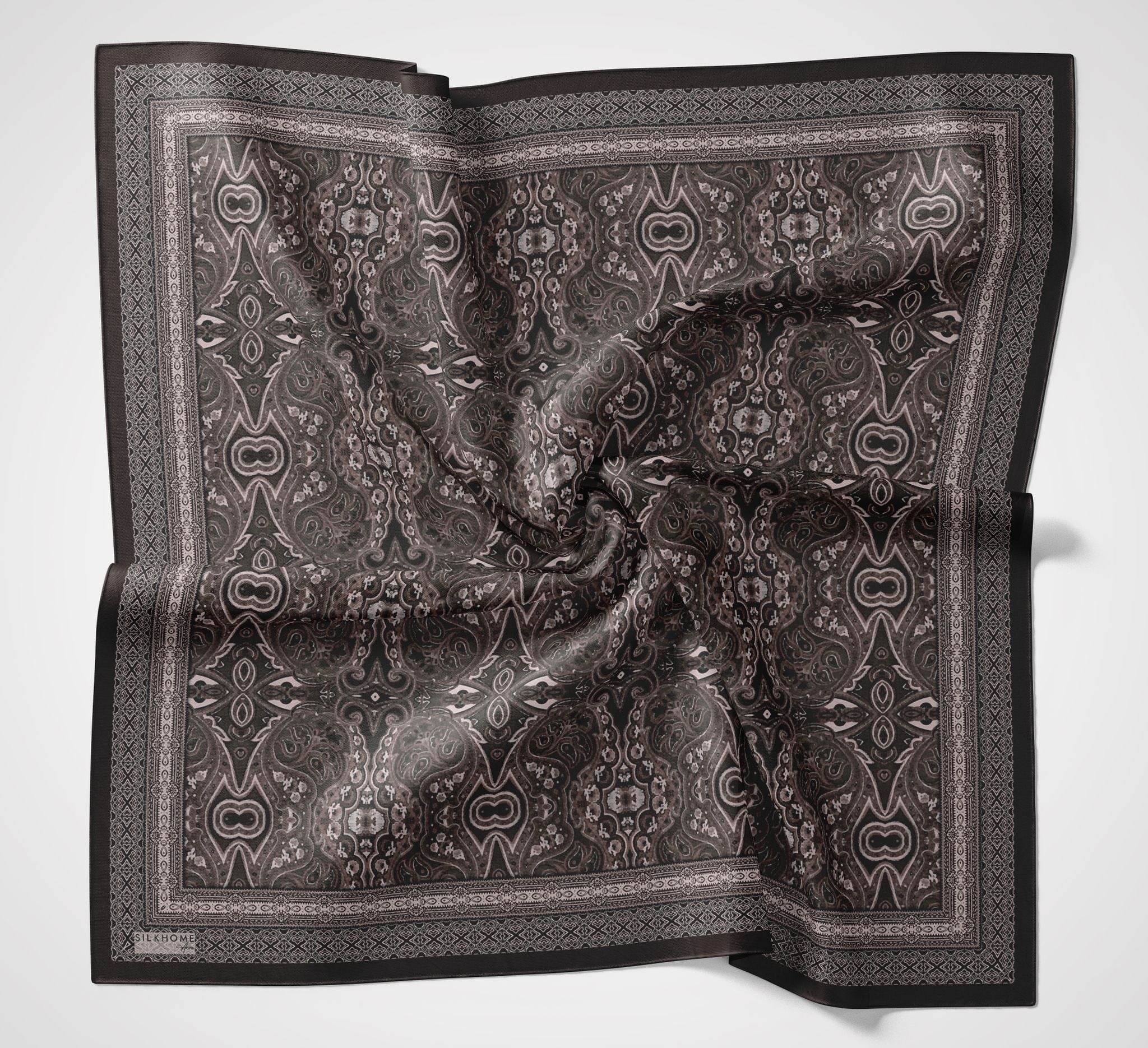 Silk Home Arve Eşarp IST 181002 - 12  Lacivert  Etnik Desen 