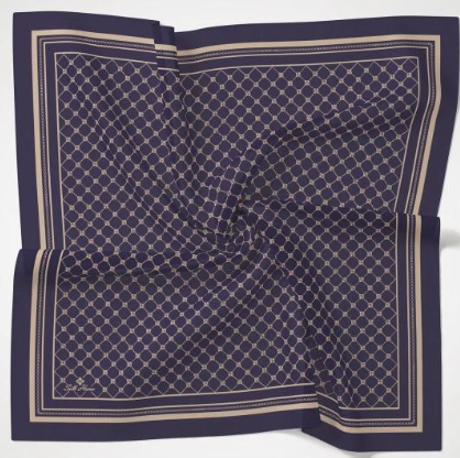 Silk Home Olinda Eşarp IST 48001 - 08 Morcivert - Sütlü Kahve İnce Monogram Desen