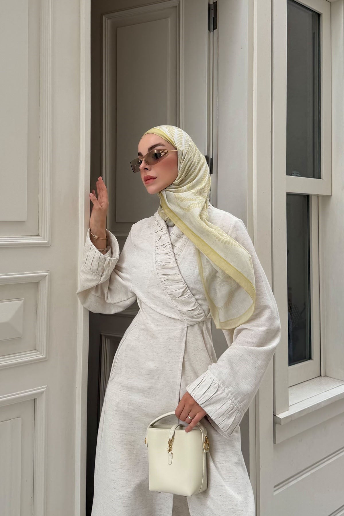 Silk Home Riva Şal Tencel Boston Fern Krem