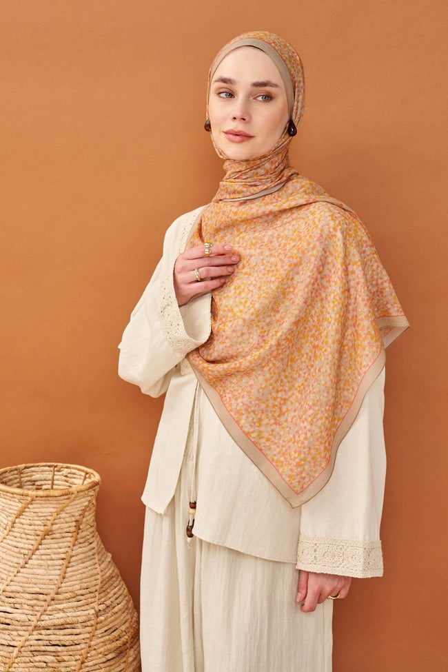 Silk Home Riva Şal Tencel Secret Garden Turuncu