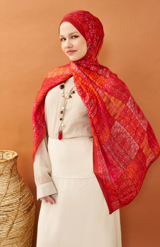 Silk Home Riva Şal Tencel Terra Kırmızı