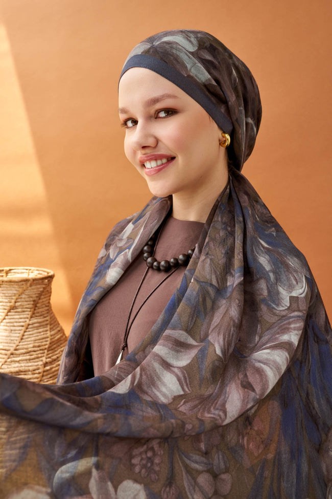Silk Home Riva Şal Tencel Wild Flower Küf Yeşili