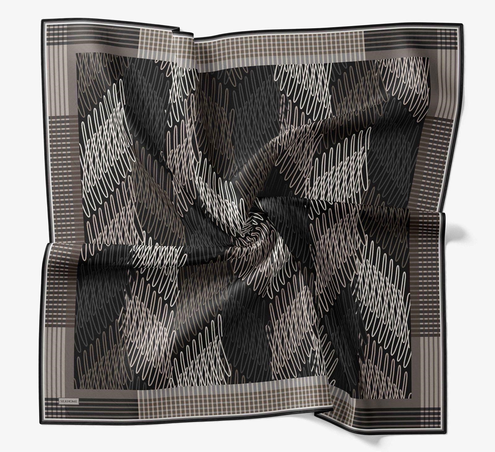 Silk Home Soft Eşarp Çizgi Desenli Siyah - Gri 