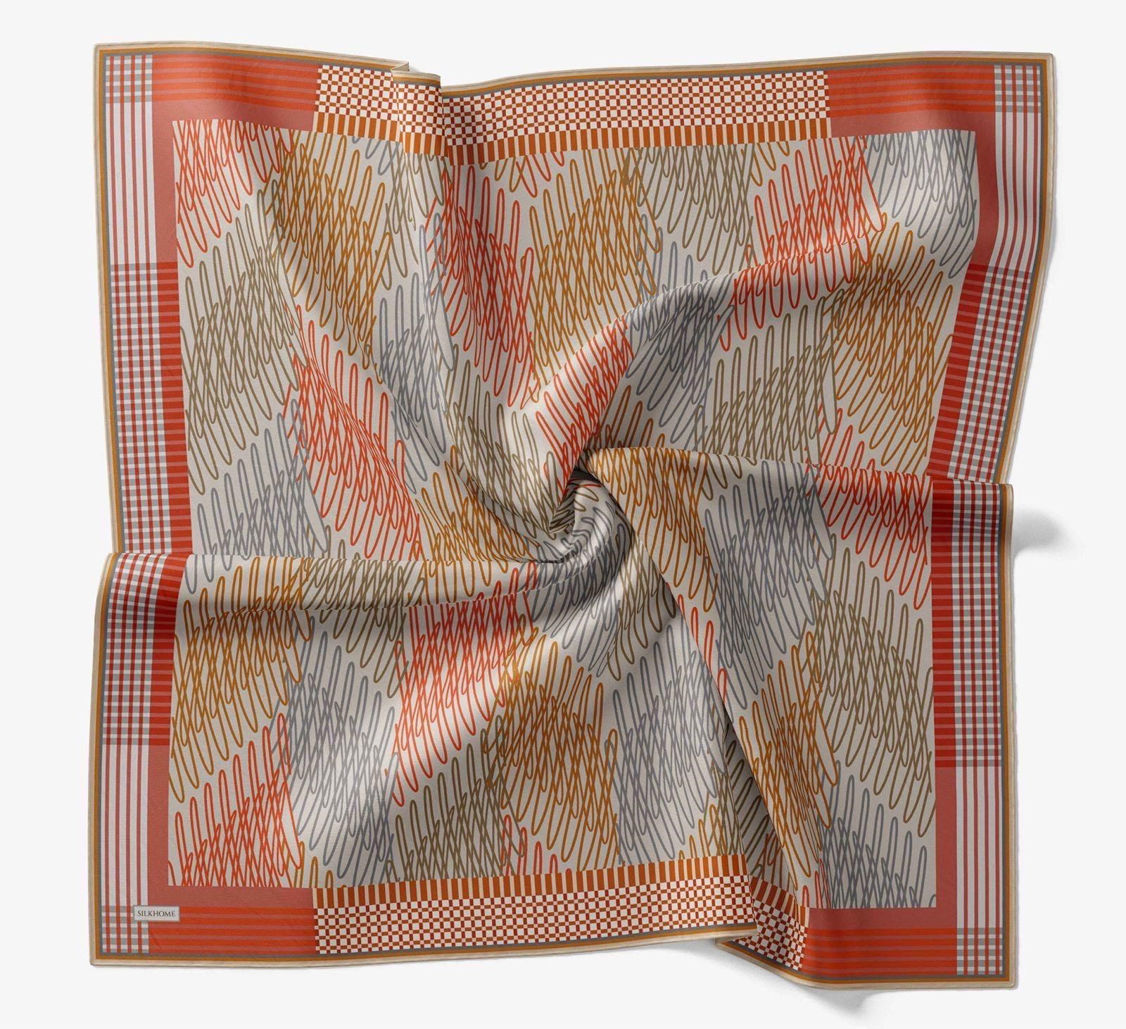 Silk Home Soft Eşarp Çizgi Desenli Turuncu - Vizon