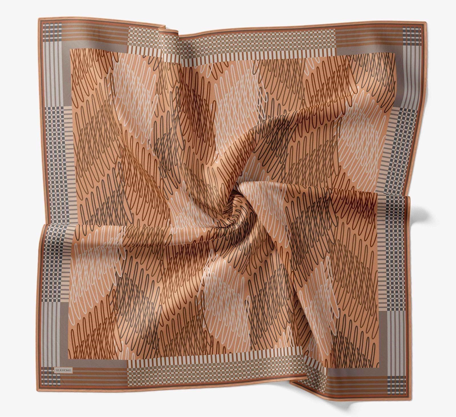 Silk Home Soft Eşarp Çizgi Desenli Vizon - Yavruağzı 