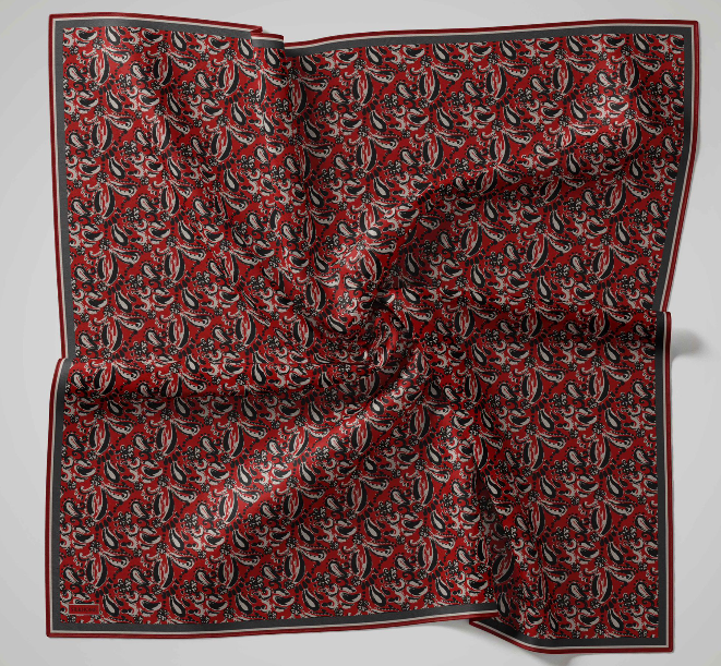 Silk Home Soft Eşarp IST 04464 - 01 Kırmızı - Siyah Çiçek Desen 