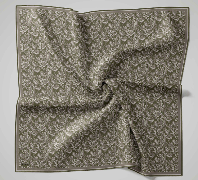 Silk Home Soft Eşarp IST 04471 - 08 Vizon- Yeşil Çiçek Desen