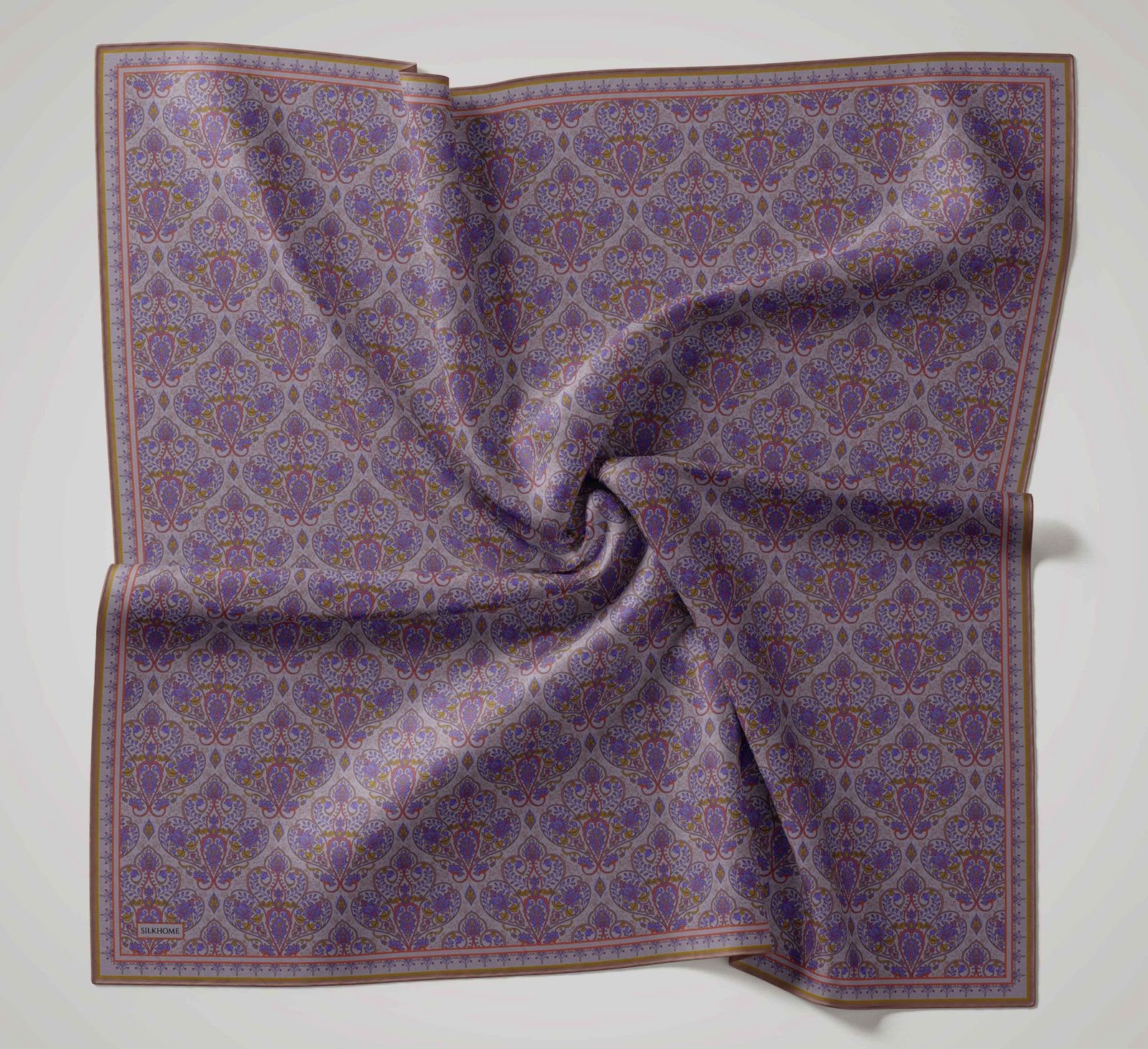 Silk Home Soft Eşarp Mor Vintage Desen