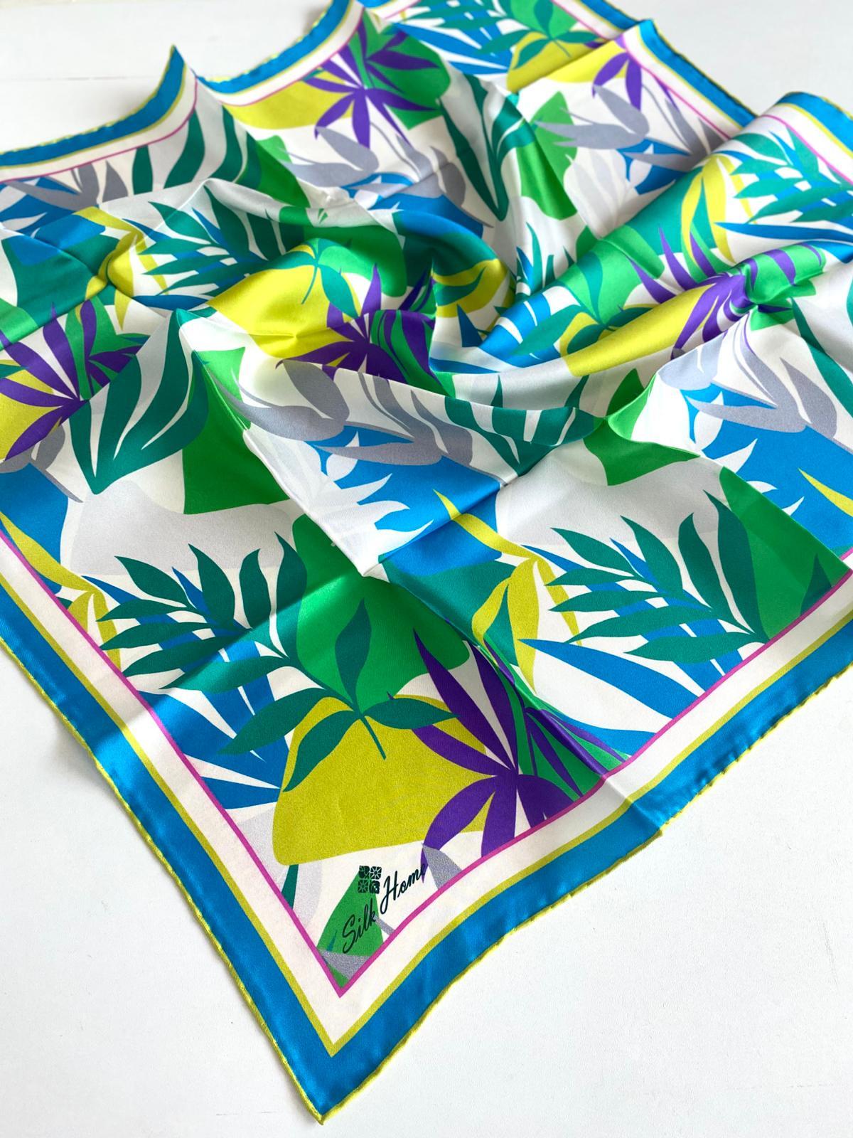 Silk Home Tivil Saf İpek 11406-14 Yeşil Karışık Desen