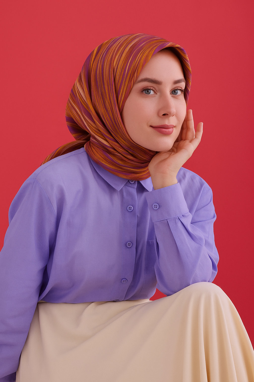 Silk Home Tivil Saf İpek 11484 - 52196 Mor Çizgi Desen