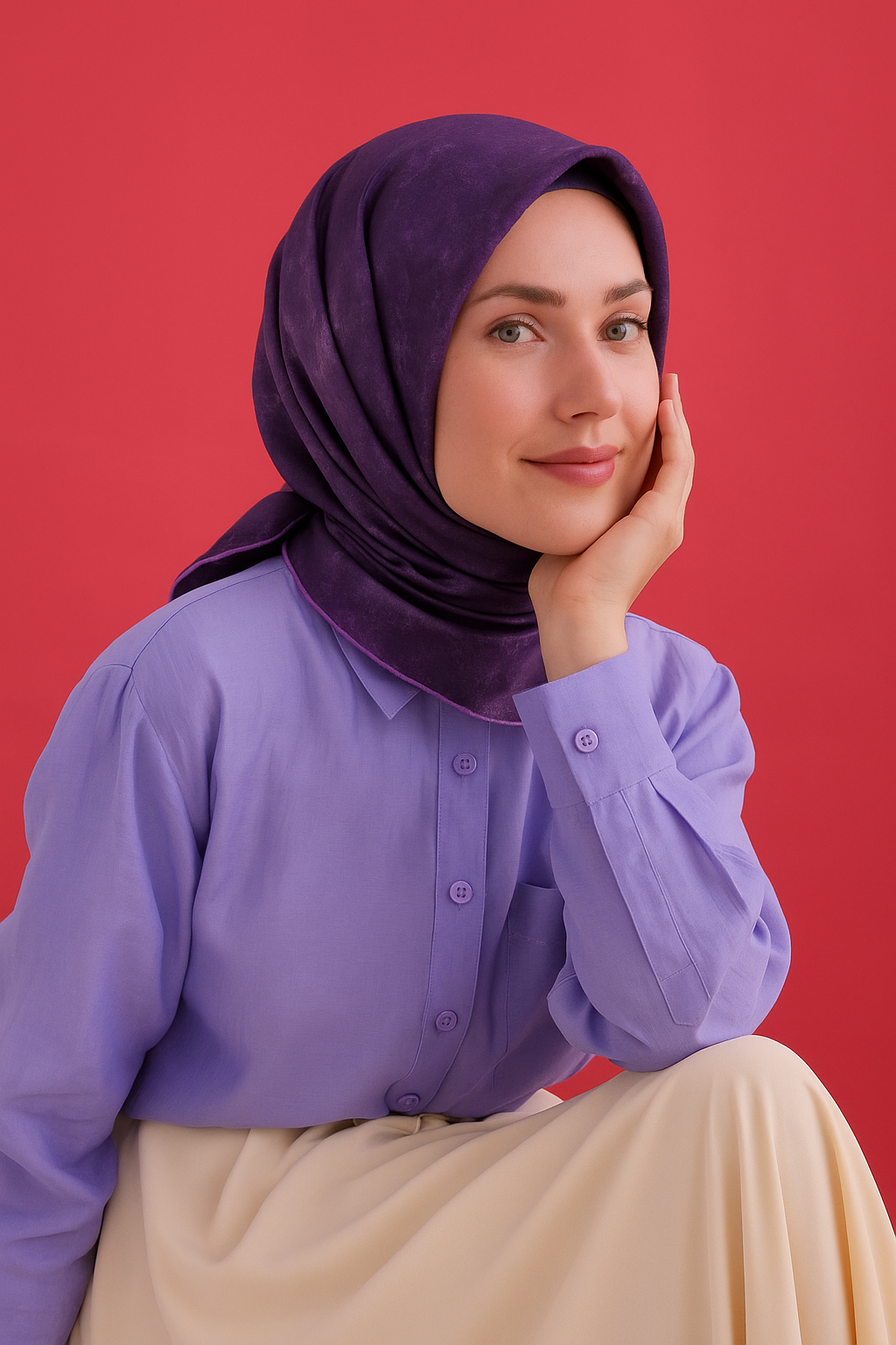Silk Home Tivil Saf İpek 11487 - 52202 Lila Armürlü Desen
