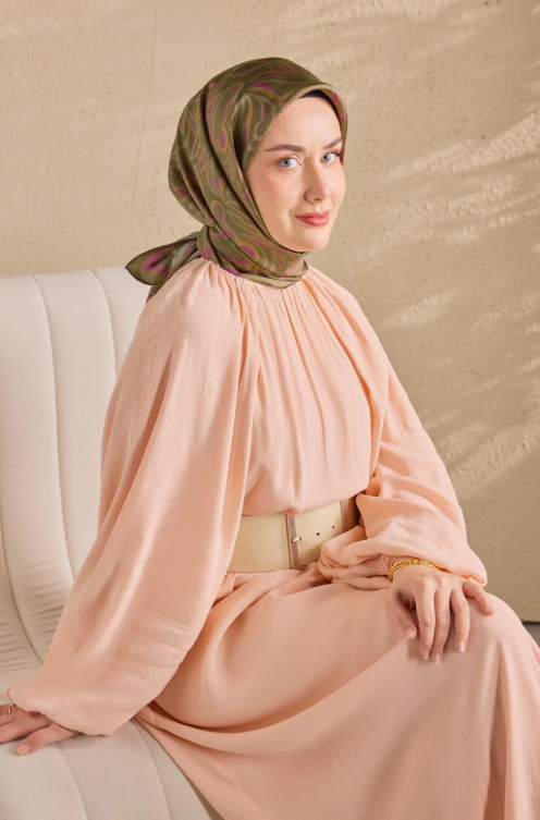 Silk Home Tivil Saf İpek IST 11522 - 07 Haki Line Desen 