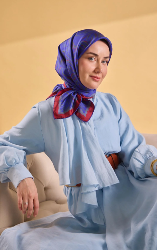Silk Home Tivil Saf İpek IST 11522 - 21 Morcivert Line Desen 