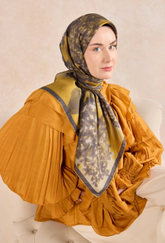 Silk Home Tivil Saf İpek IST 11526-04 Bloom HardalDesen 