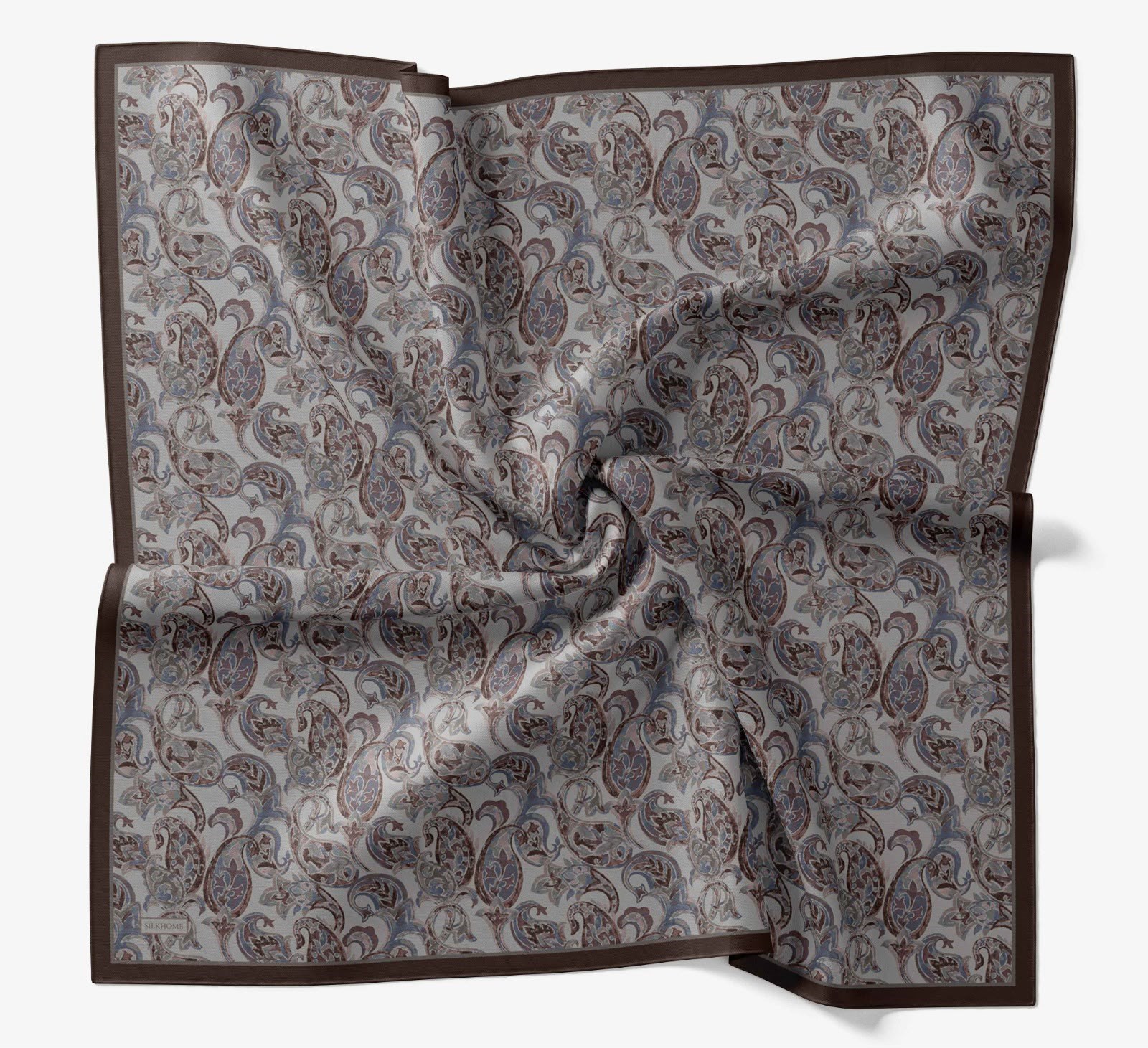 Silk Home Velora Eşarp IST Acı Kahve Etnik Desen