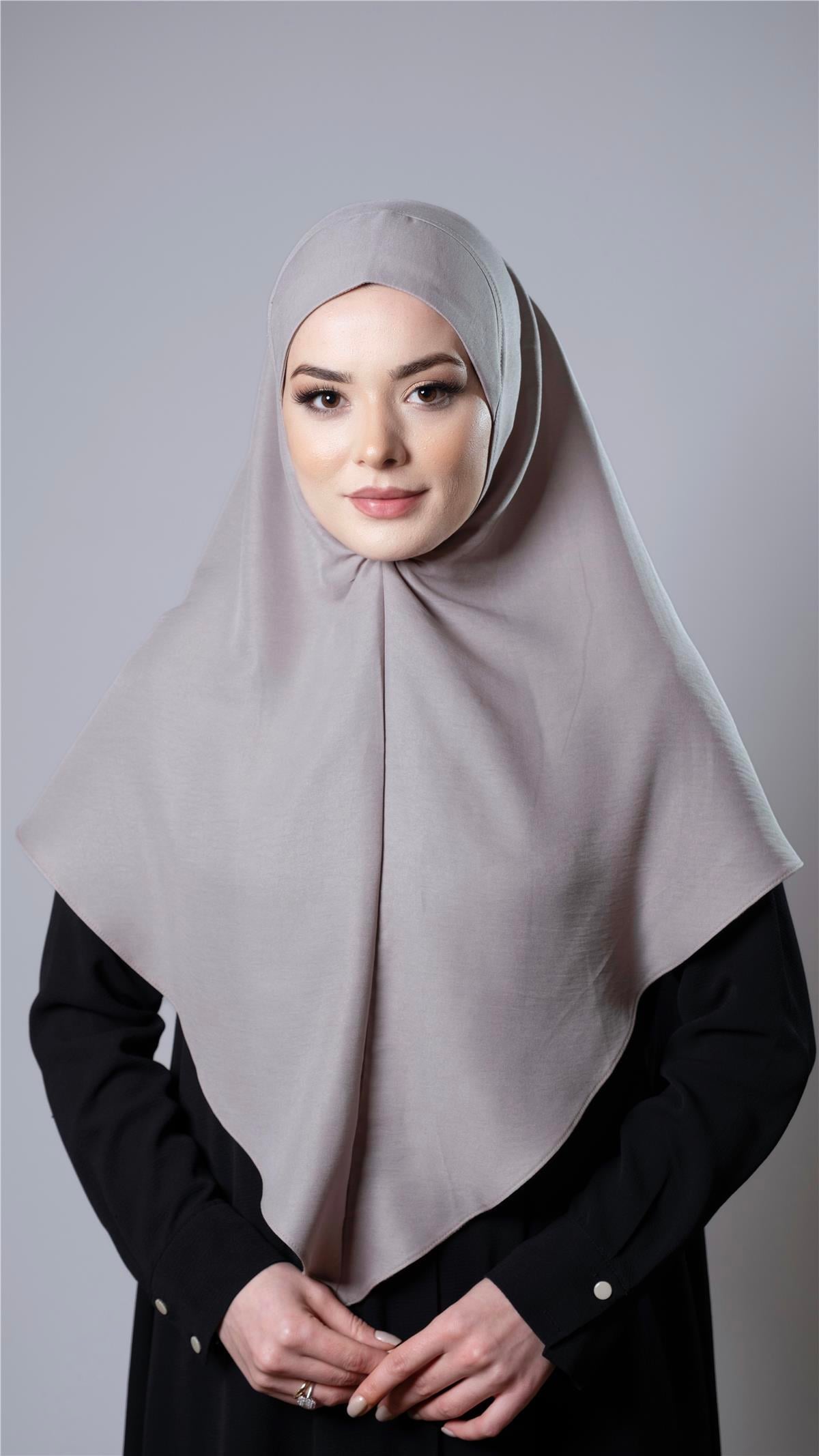 Taş Pratik Hazır Geçmeli Tesettür Eşarp Pamuk Caz Kumaş Düz Hijab 2306_46