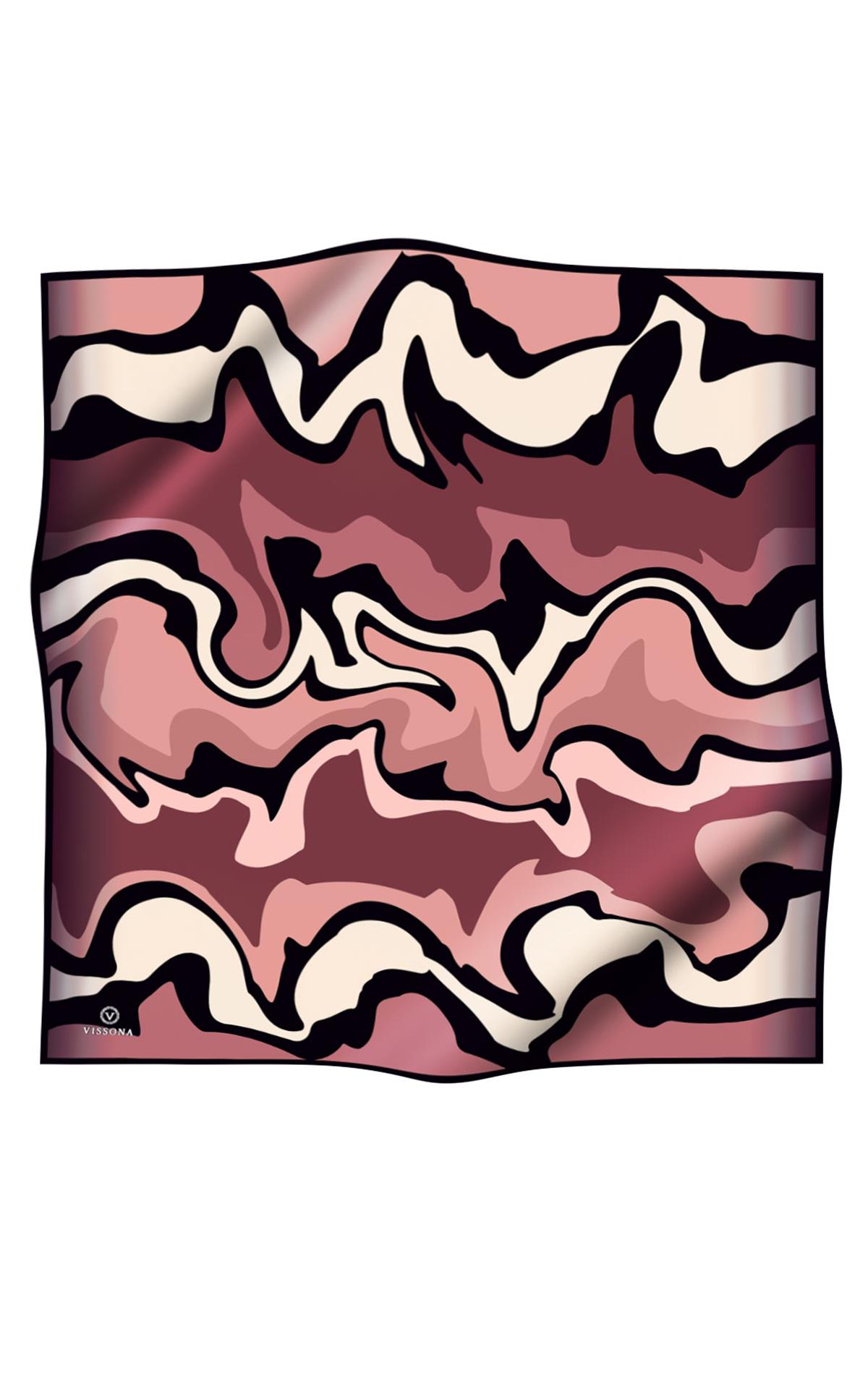 Vissona Zarif Gül Desenli Şık İpek Eşarp