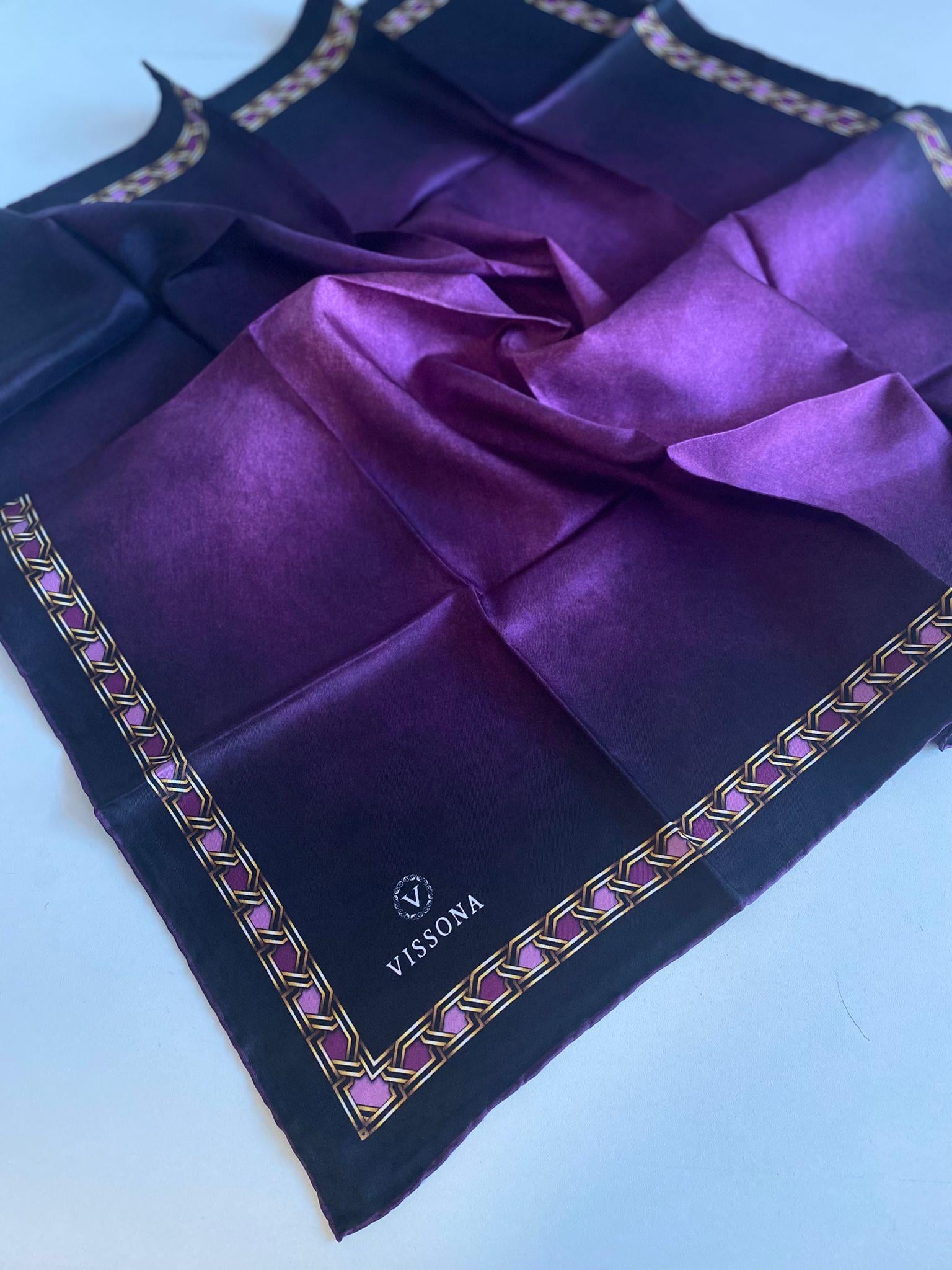 Vissona Tivil İpek Eşarp 14243 - 0026 Mürdüm Batik Desen