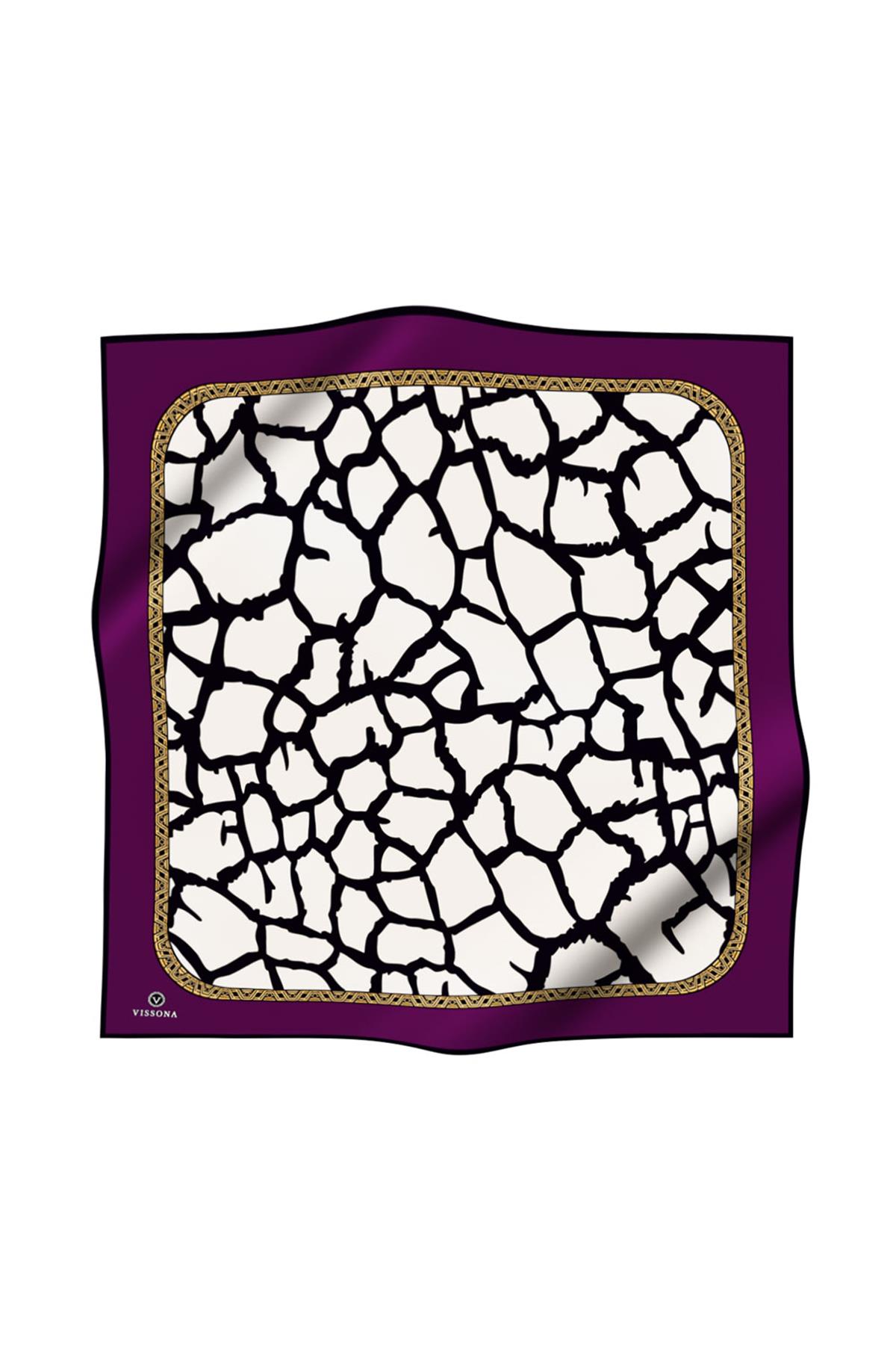 İpek Mürdüm Krem Zarafet Eşarp