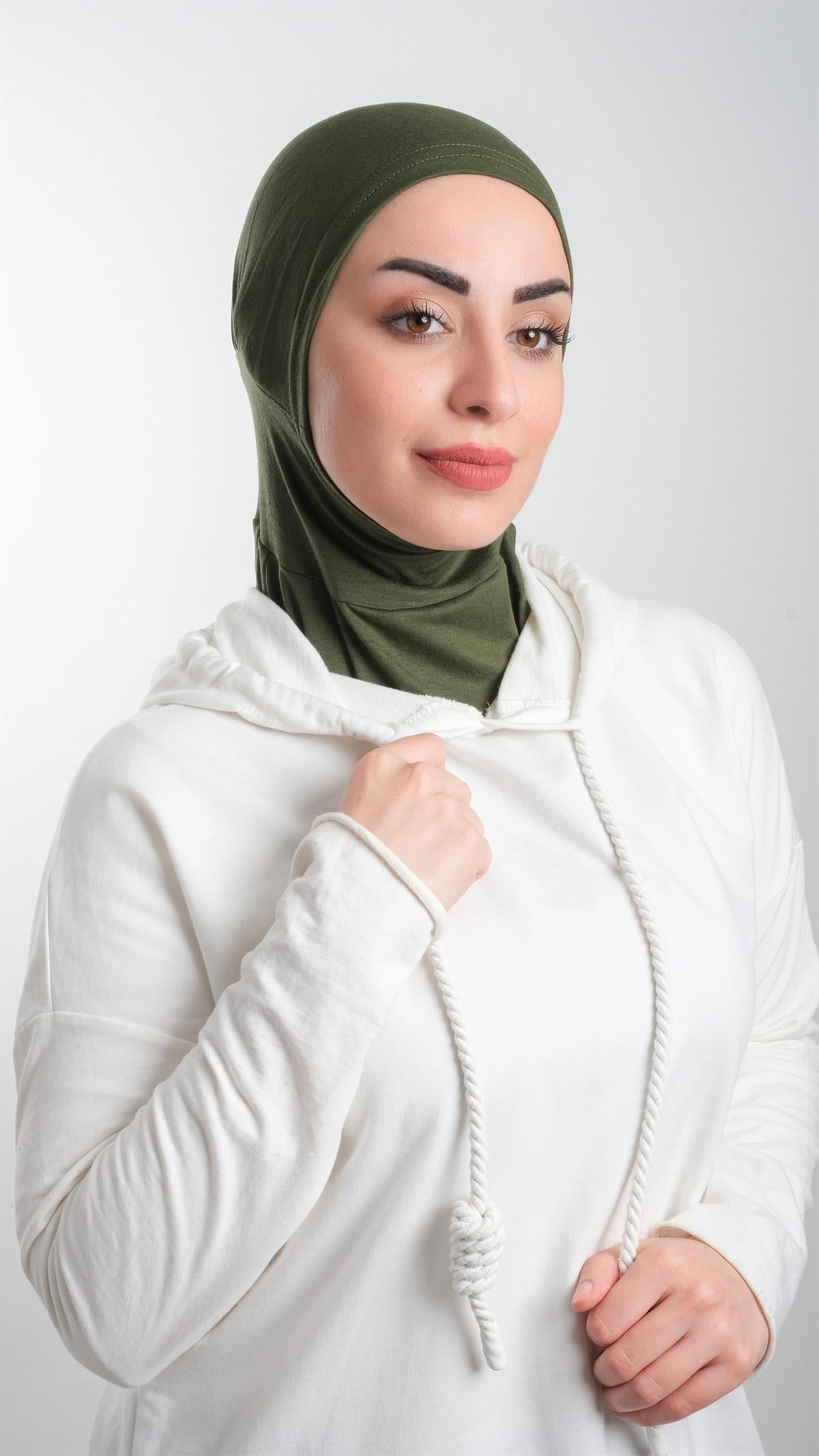 Zümrüt Pratik Hazır Geçmeli Tesettür Bone Sandy Kumaş Spor Hijab 2113_37