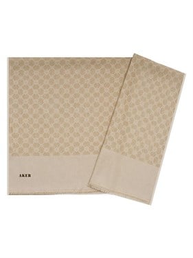 Aker Elegance Monogram Krem Şal 1090100 - 981