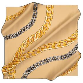 Aker Gold Patterned Twill Silk Scarf 8165713-913