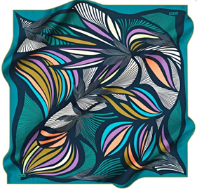 Aker İpek Tivil Eşarp IST 8558713-951 Lacivert Renkli Geometrik Desen