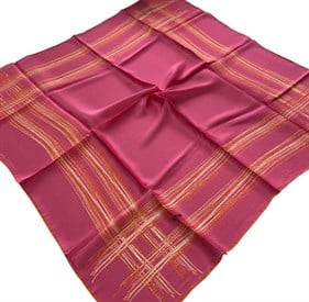 Aker Sura İpek Eşarp Pembe Çizgi Desen 7068701 - 364