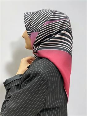 Aker Tivil İpek Eşarp 38566 Pembe Karışık Desen