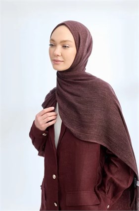 Armanda Organic Touch Viskoz Şal 3601 1032 Bordo Düz Desen