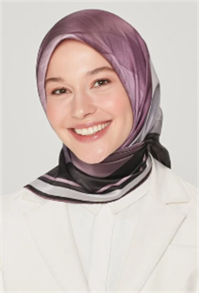 Armine Nostalji Sura İpek 8516 - 02 Siyah - Mürdüm  Karışık Desen