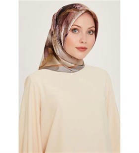 Armine Nostalji Sura İpek Eşarp IST 9211-35  Vizon Çiçek Desen