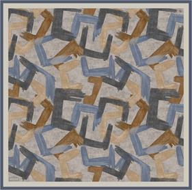 Armine Tivil Saf İpek Eşarp 9413-01 Vizon Karışık Desen 