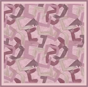 Armine Tivil Saf İpek Eşarp 9413-06 Pudra Pembesi Karışık Desen 