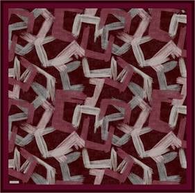 Armine Tivil Saf İpek Eşarp 9413-81 Bordo  Karışık Desen 