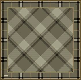 Armine Tivil Saf İpek Eşarp 9418-38 Haki Yeşili Karışık Desen 