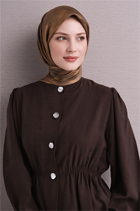 Armine Tivil Saf İpek Eşarp 9618 01 Yağ Yeşili Batik Desen 