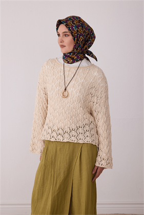 Belli Tivil İpek Eşarp 4402 83 Mor Geometrik Desen