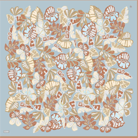 Belli 2025 Yaz Sura Saf İpek Eşarp IST4114D-07 Bebe Mavi Karışık Desen 