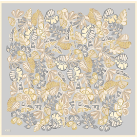 Belli 2025 Yaz Sura Saf İpek Eşarp IST 4114D-85 Gri Karışık Desen 