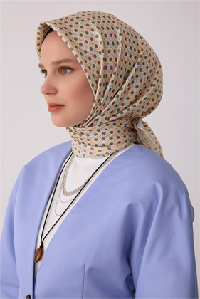 Belli Tivil İpek Eşarp Sarı 4418 85 Monogram Desen