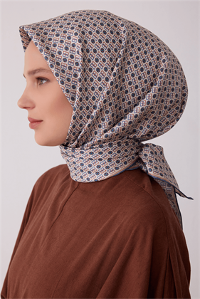 Belli Tivil İpek Eşarp Taş 4418 09 Monogram Desen