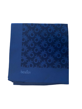 Benetton Elegante Eşarp 1024 1919 Lacivert Monogram Desen