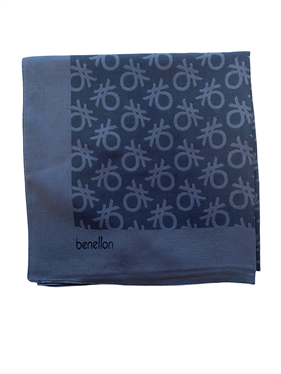 Benetton Elegante Eşarp 1024 23020 Koyu Gri Monogram Desen
