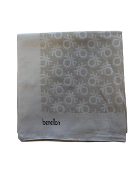 Benetton Elegante Eşarp 1024 2816 Bej Monogram Desen