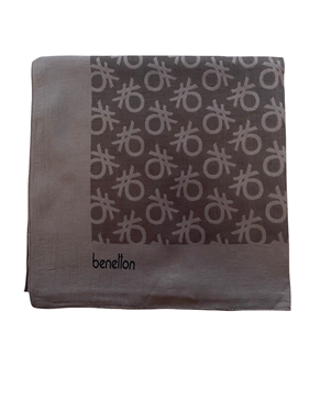 Benetton Elegante Eşarp 1024 2817 Acı Kahve Monogram Desen