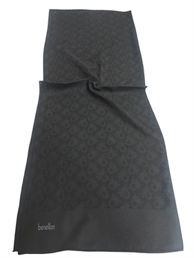 Benetton Elegante Şal 1023 83 Siyah Monogram Desen