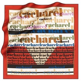 Cacharel Saf Tivil İpek Eşarp 4214701 - 311 Kırmızı Slogan Desen
