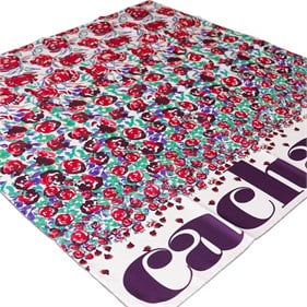 Cacharel Saf Tivil İpek Eşarp 7838313 - 931  Mor Çiçek Desen